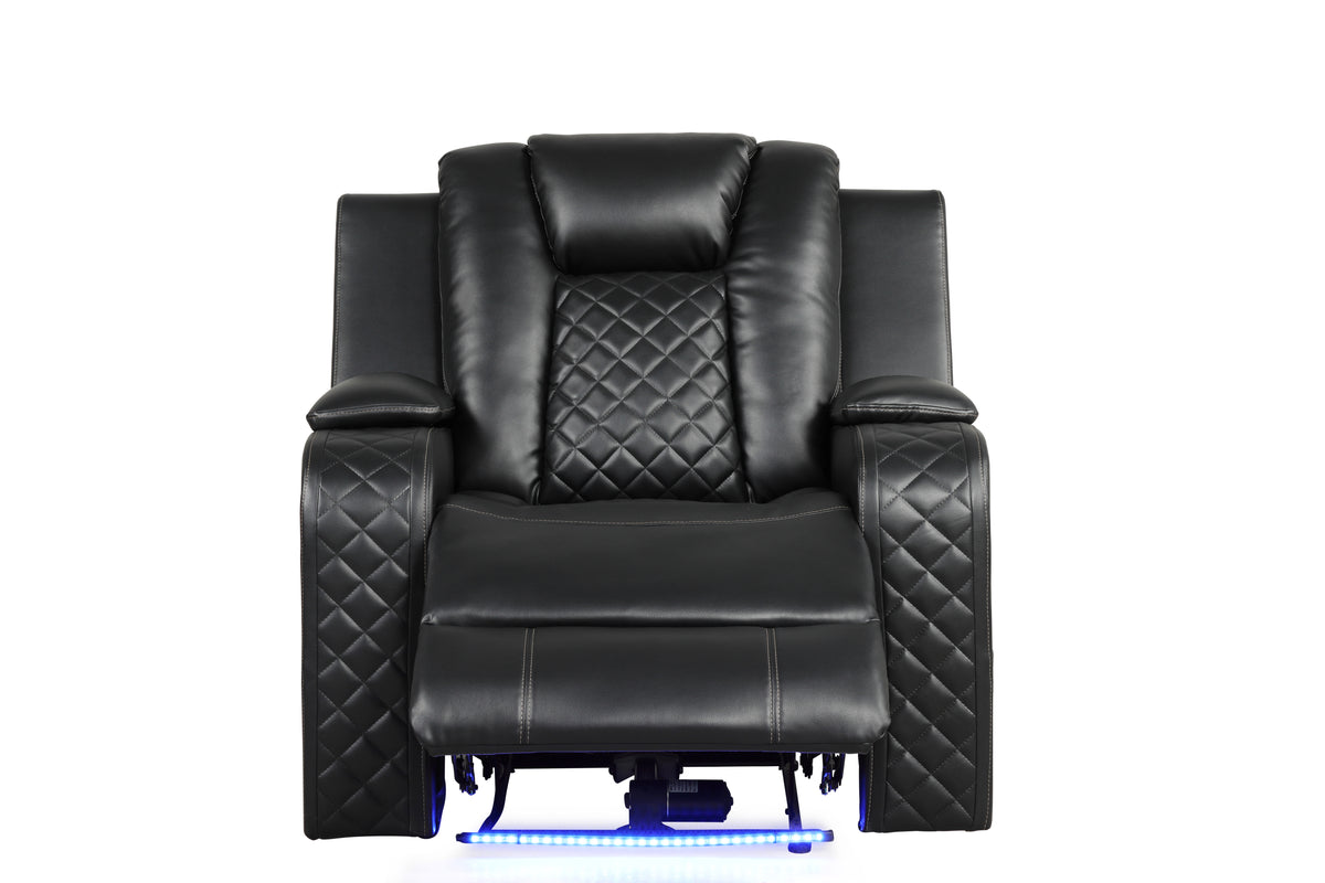 Benz Black Power Reclining Chair. Benz black reclining chair. Additional product view.
