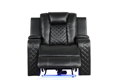Benz Black Power Reclining Chair. Benz black reclining chair. Additional product view.
