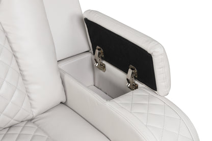 Benz Ice Power Reclining Chair. Benz ice chair storage/control detail. Additional product view.