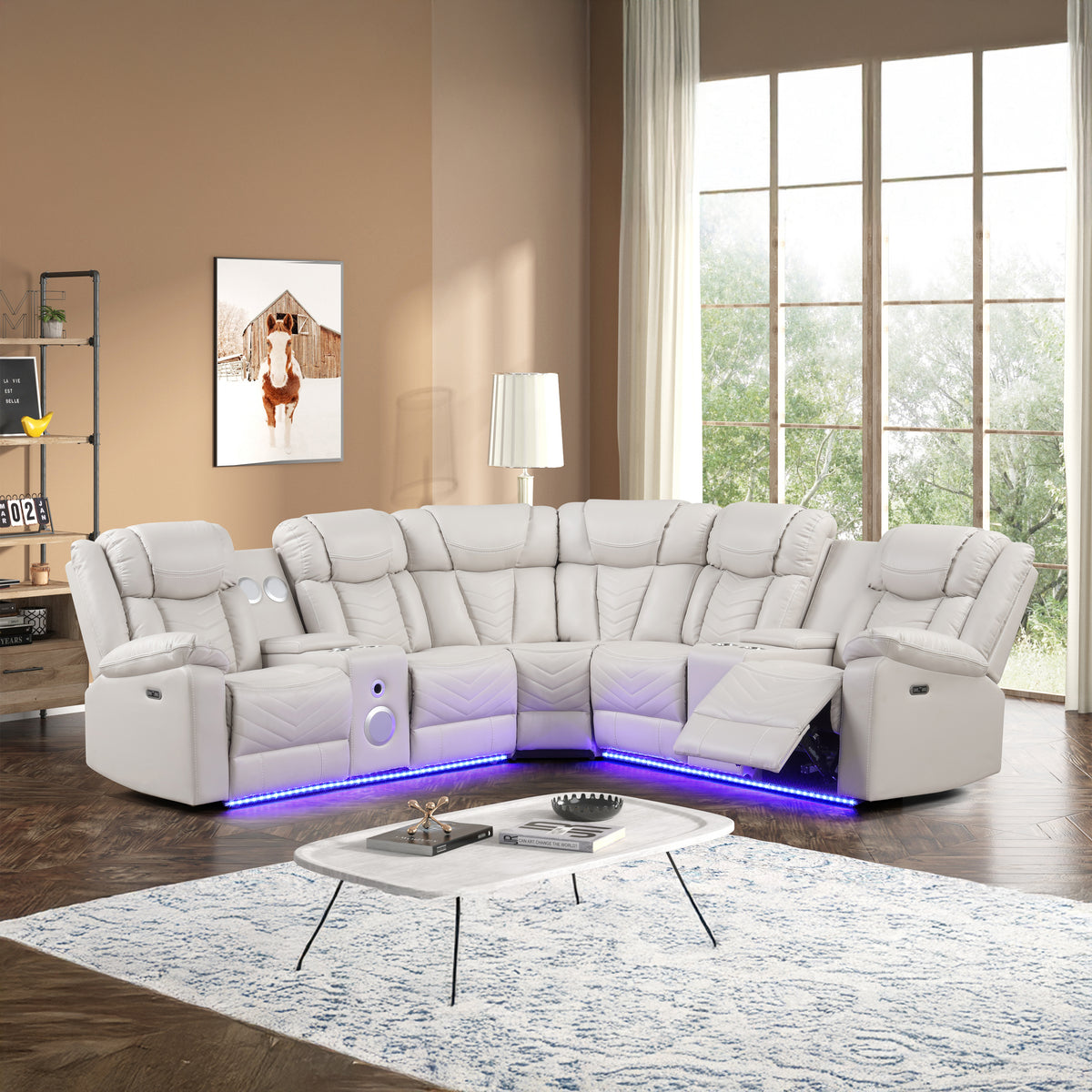 Challenger Ice Sectional. Includes two loveseat sections and one wedge.
