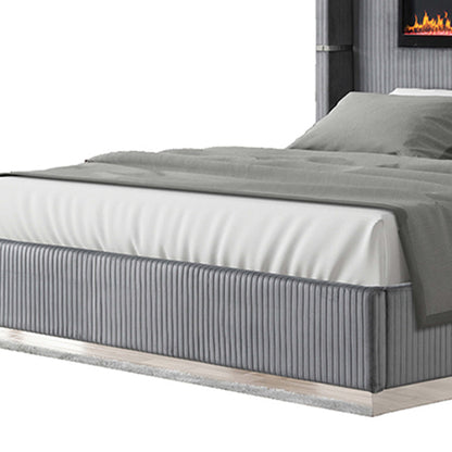 Lizelle Gray Bed - bed detail. Shared supplier photo; photographed size is not verified.
