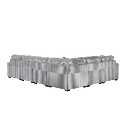 Snuggle Gray Sectional. Snuggle gray complete sectional rear. Additional product view.