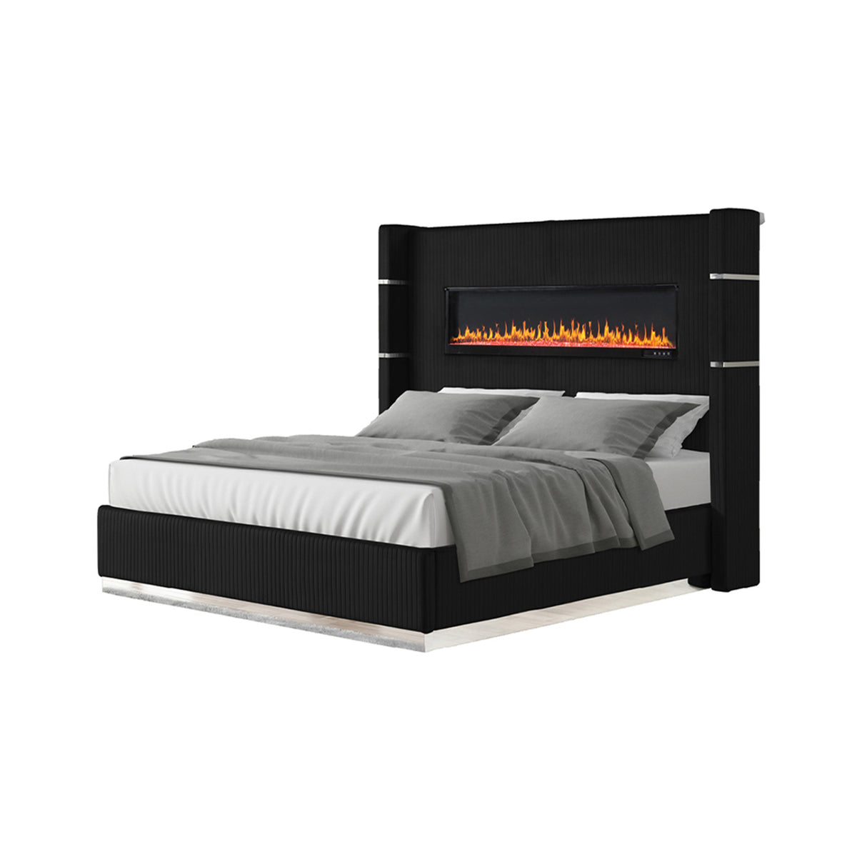 Lizelle Black Bed - bed-only view. Shared supplier photo; photographed size is not verified.