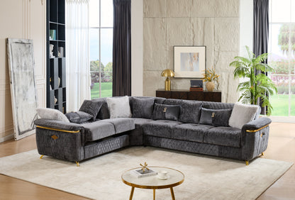 Argo Gray Sectional. Argo gray complete sectional. Additional product view.