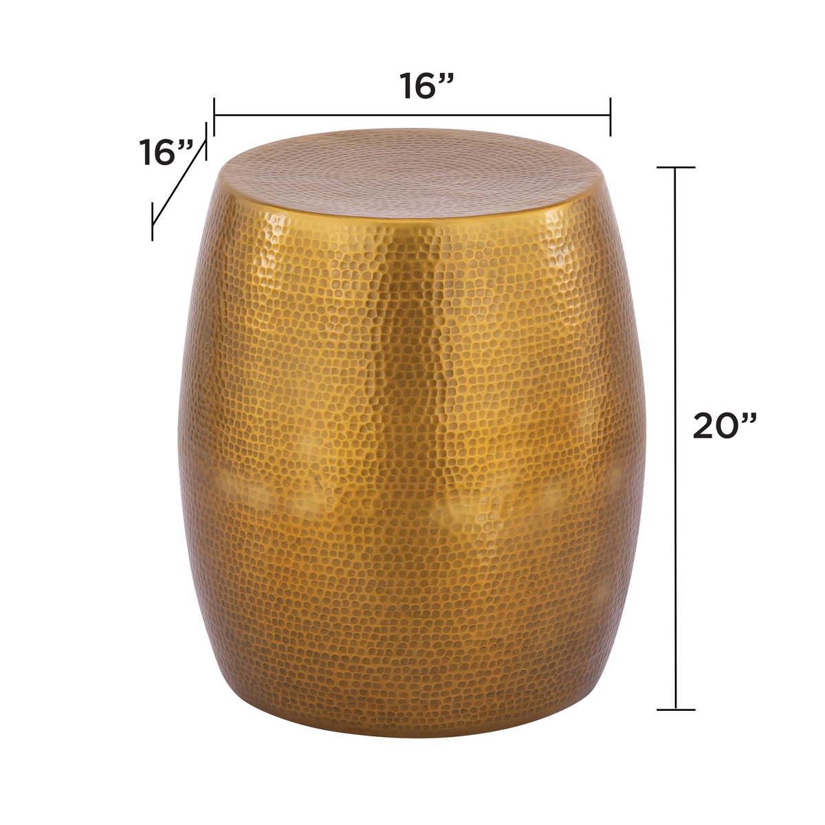 201 Gold End Table - dimension