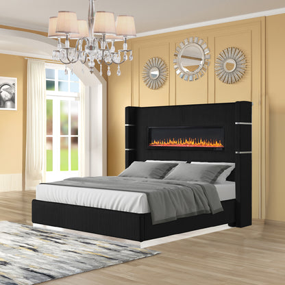 Lizelle Black Bed - bed detail. Shared supplier photo; photographed size is not verified.