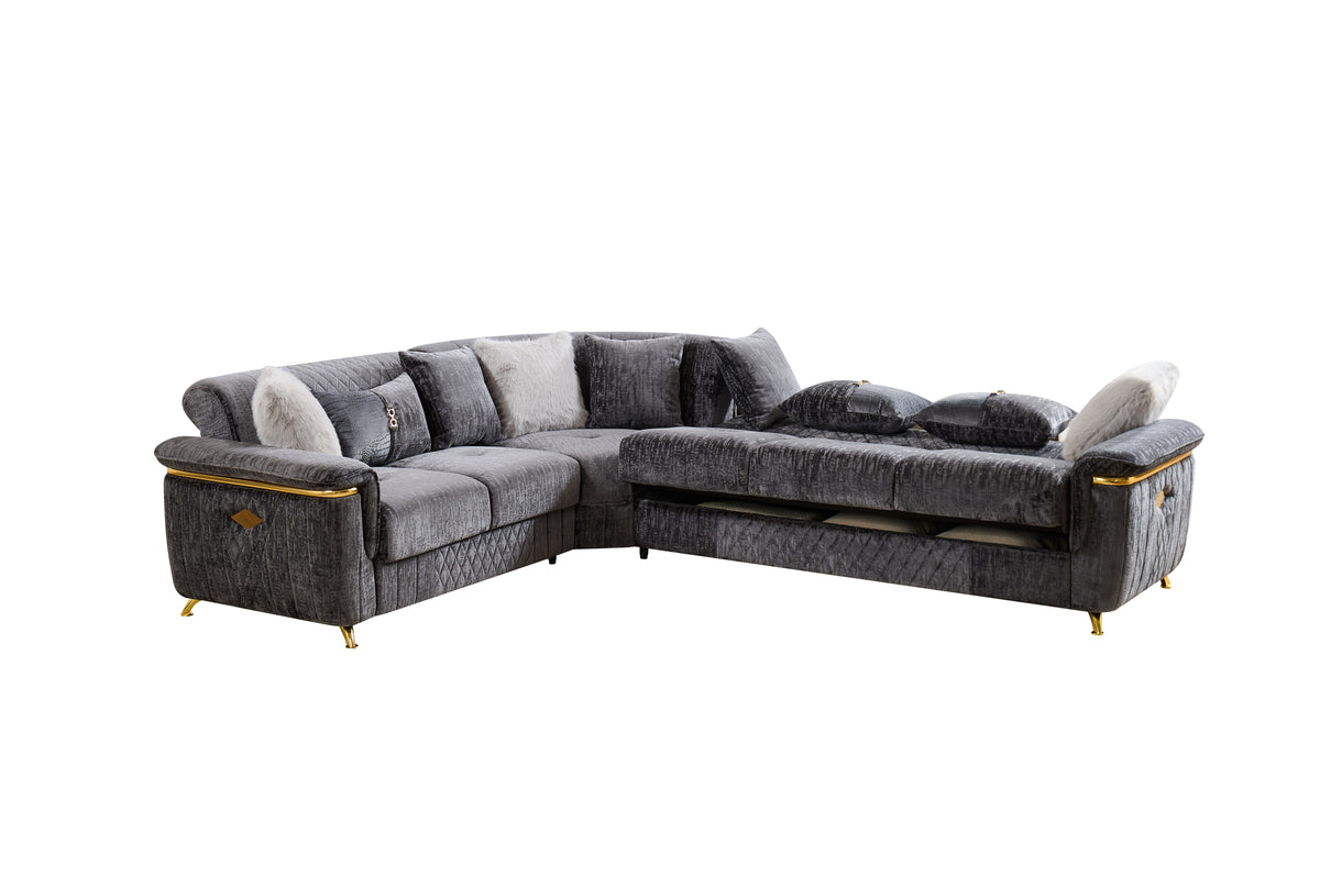 Argo Gray Sectional. Argo gray complete sectional. Additional product view.