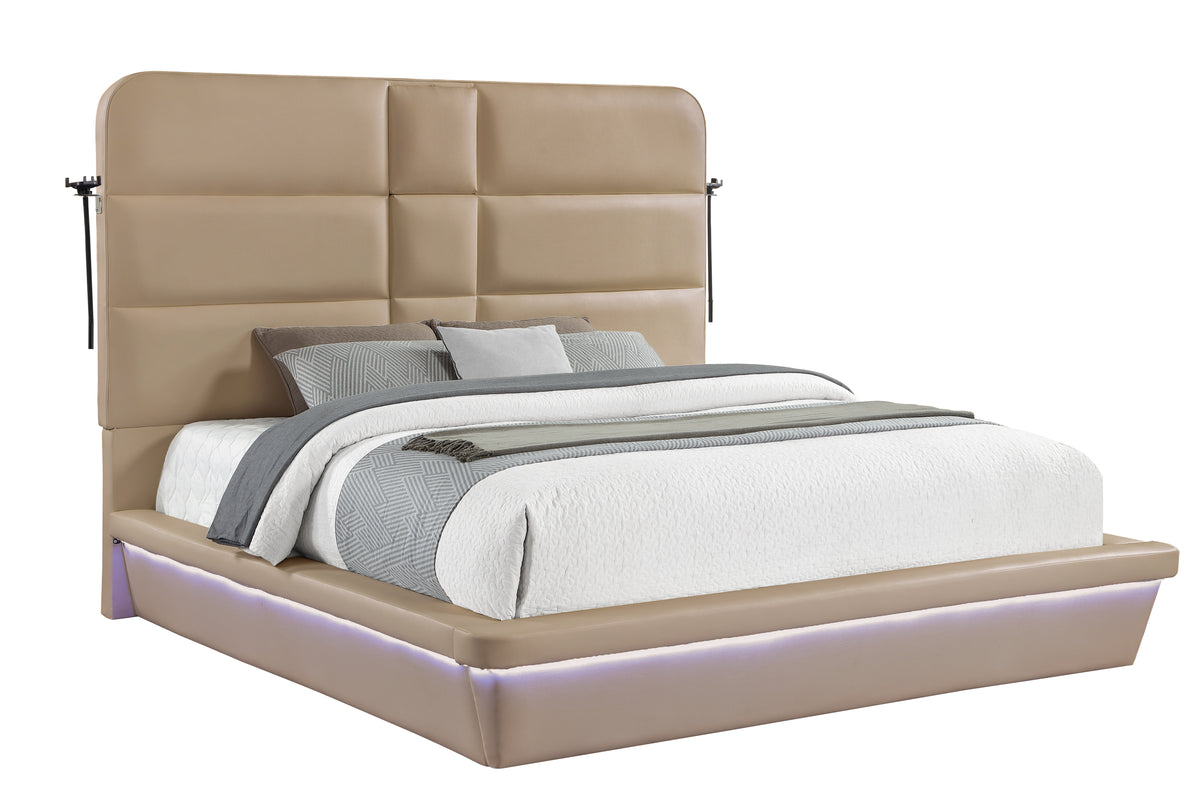 Futura Caramel Bed - bed-only view. Shared supplier photo; photographed size is not verified.