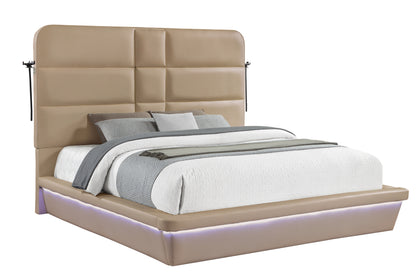 Futura Caramel Bed - bed-only view. Shared supplier photo; photographed size is not verified.