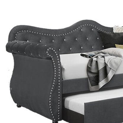 Abby Gray Daybed - bed detail. Shared supplier photo; photographed size is not verified.