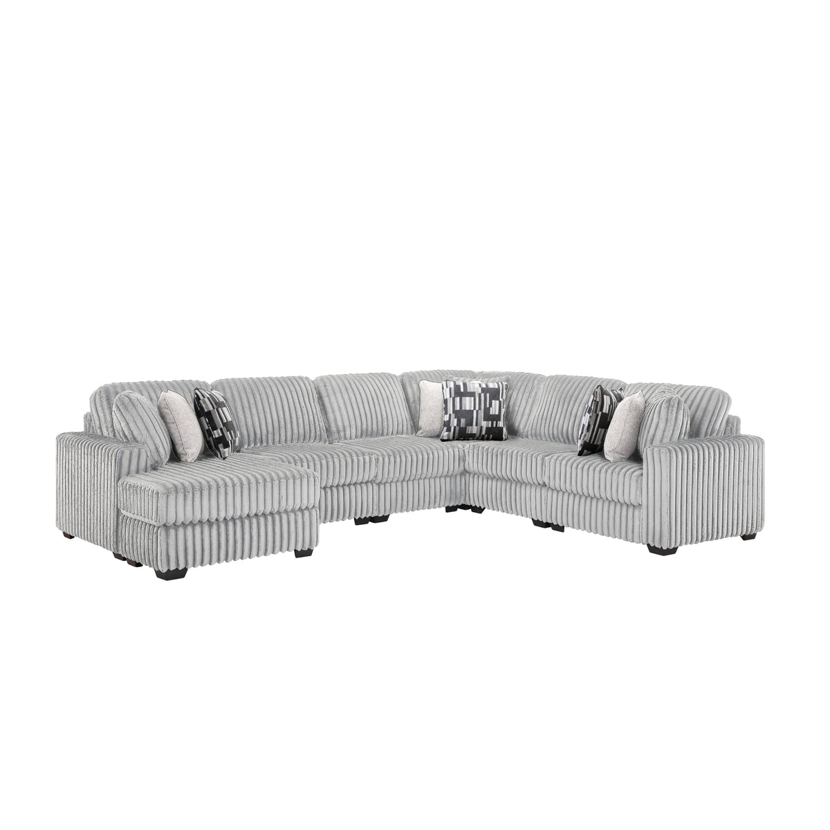 Snuggle Gray Sectional. Snuggle gray complete sectional. Additional product view.