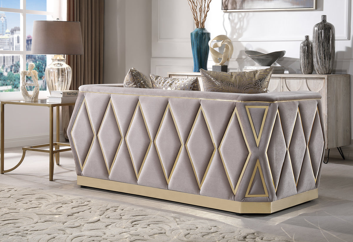 Cavalli taupe sofa rear.