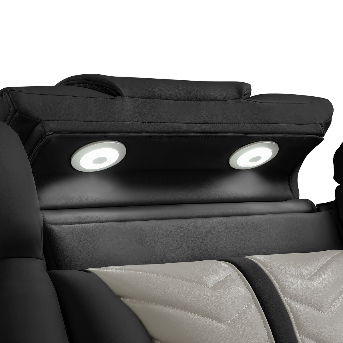 Cruiser black/gray sofa or seating controls.