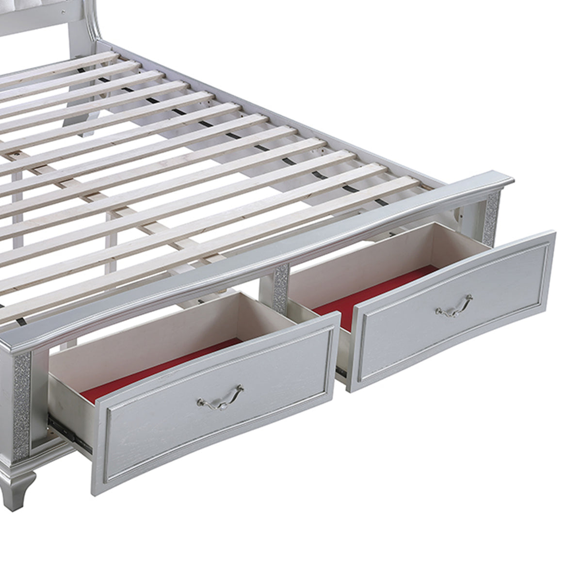 Mystic Silver Bed - drawer frame detail.