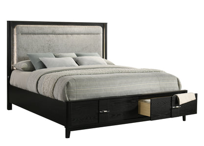 Opel Black Bed - bed detail. Shared supplier photo; photographed size is not verified.