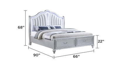 Mystic Silver Bed - Queen bed dimension diagram; for Queen size only.
