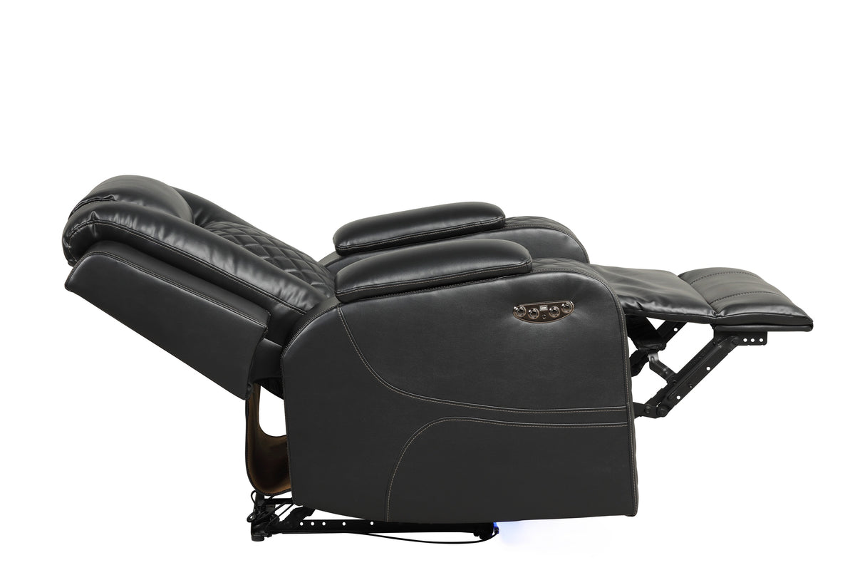 Benz Black Power Reclining Chair. Benz black reclining chair. Additional product view.