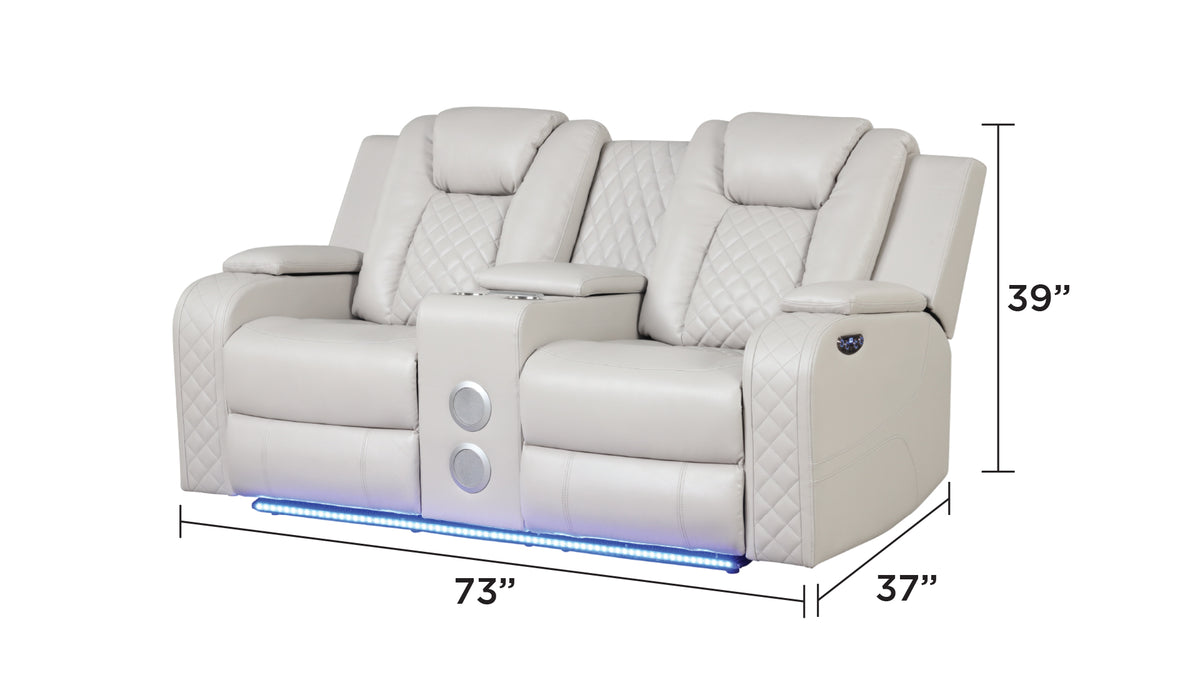 Benz Ice loveseat - supplier dimension image.