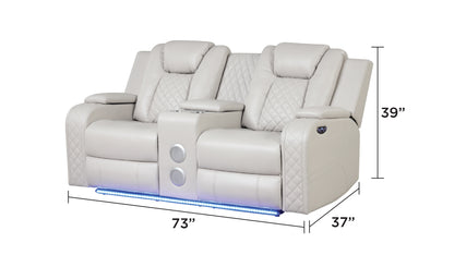 Benz Ice loveseat - supplier dimension image.