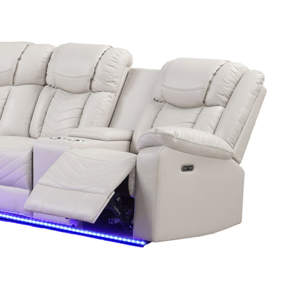 Challenger Ice Sectional. Challenger ice sectional end-seat and console details. Additional product view.