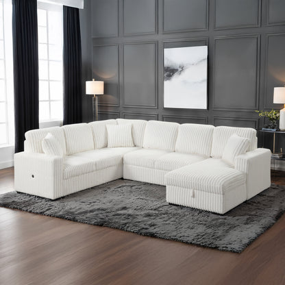 Grande Cream Sectional. Includes the supplier-listed sectional configuration: sofa, loveseat and right chaise.