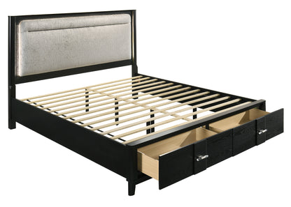 Opel Black Bed - bed detail. Shared supplier photo; photographed size is not verified.