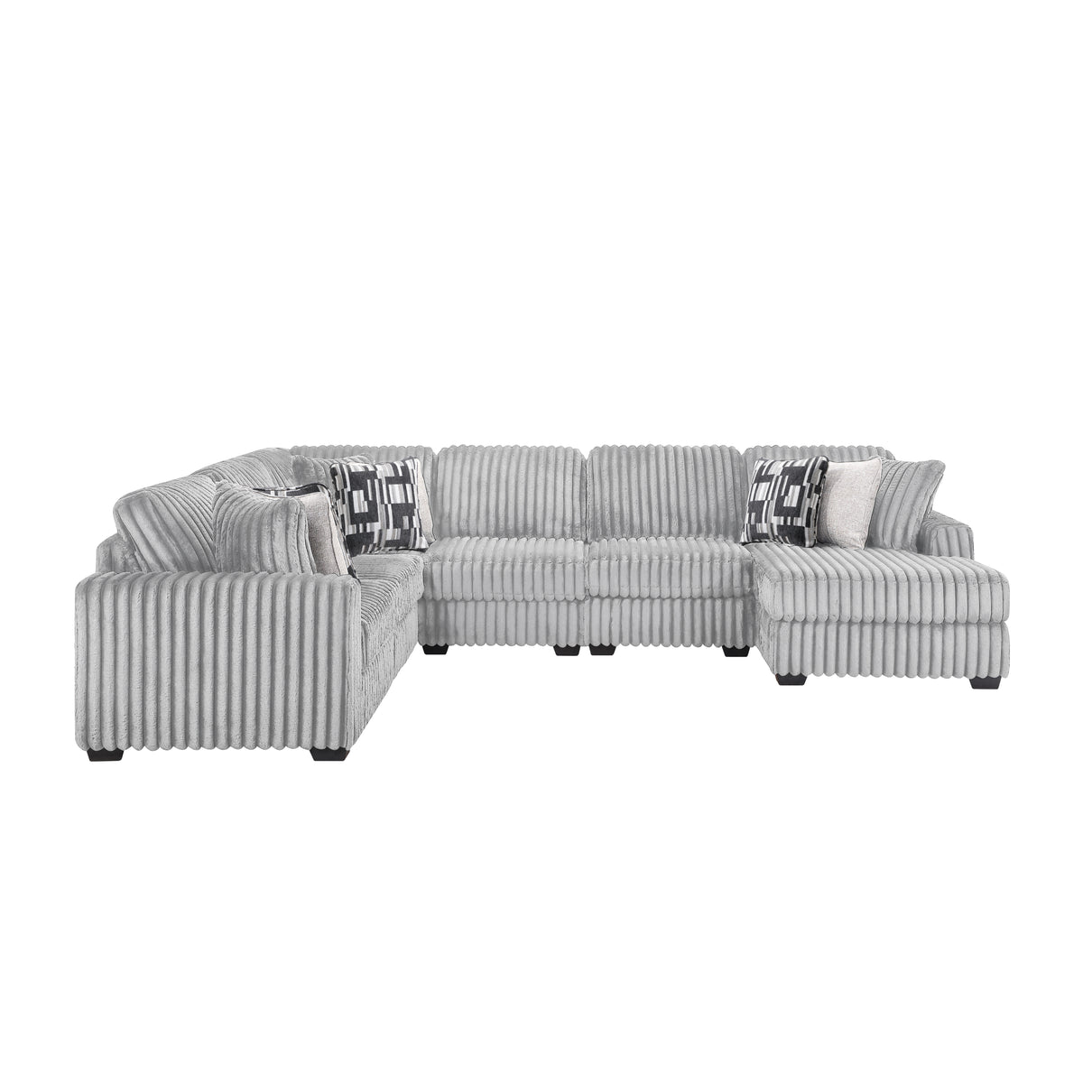 Snuggle Gray Sectional. Snuggle gray complete sectional. Additional product view.
