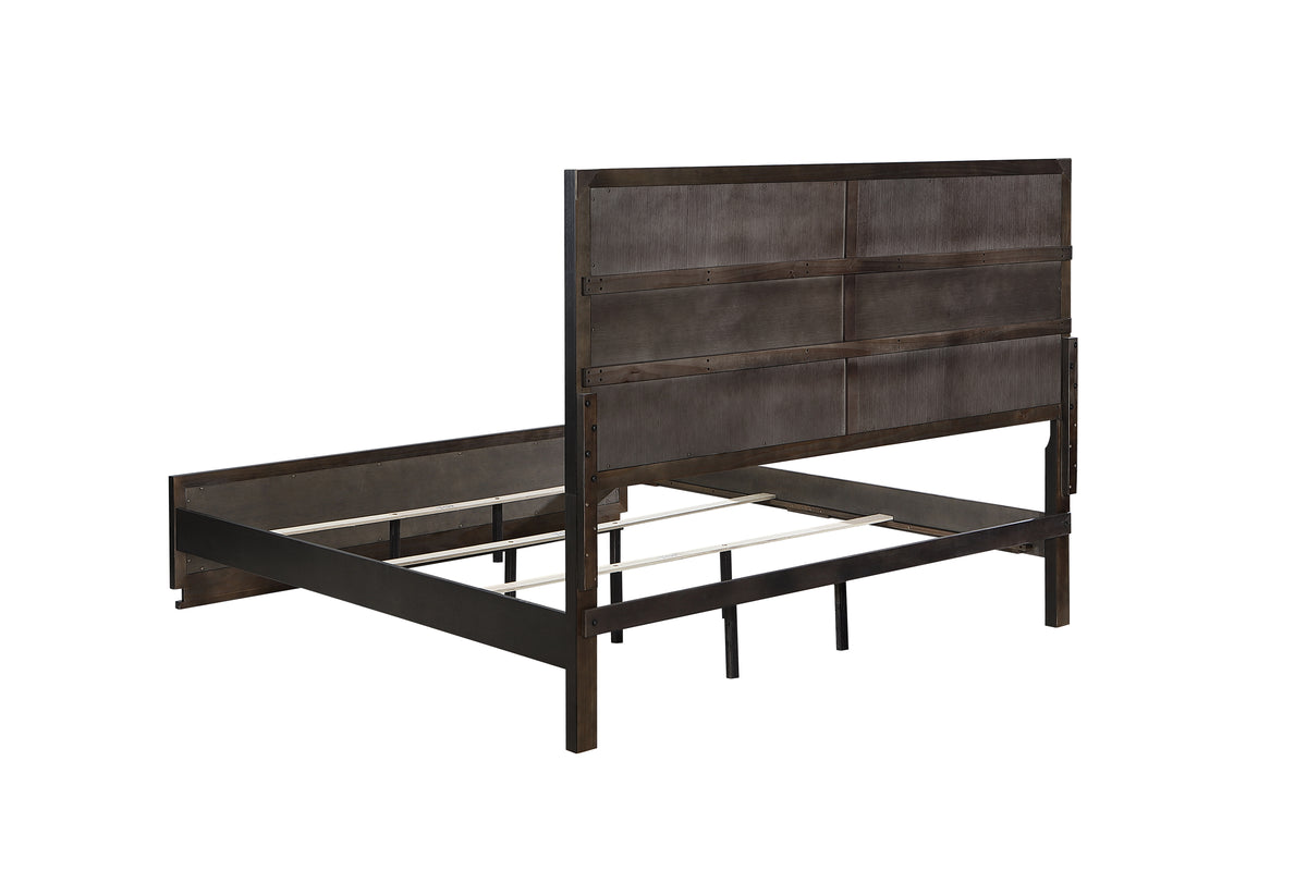 Houston Walnut Bed - reverse frame view.