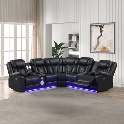 Challenger Black Sectional. Includes two loveseat sections and one wedge.