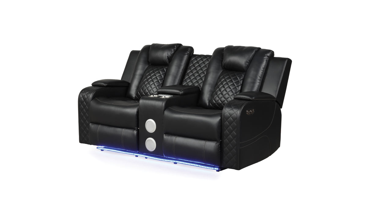 Benz Black Loveseat pictured.