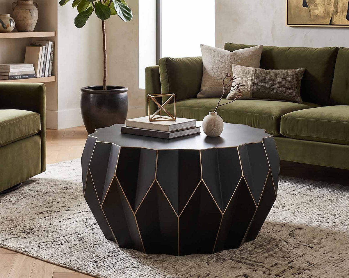 401 Black Coffee Table in a furnished room setting.