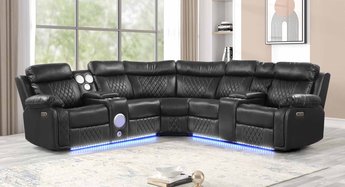 Lacrosse Gray sectional shown in a room setting.