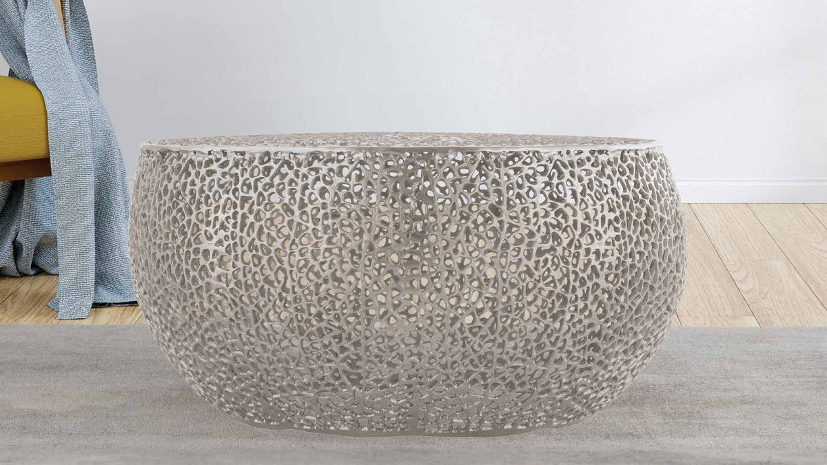 T3502 Silver Coffee Table in a furnished room setting.