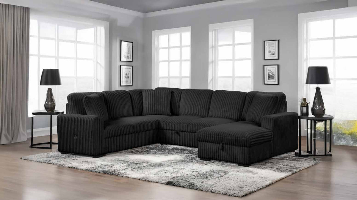 Grande Black sectional shown in a room setting.