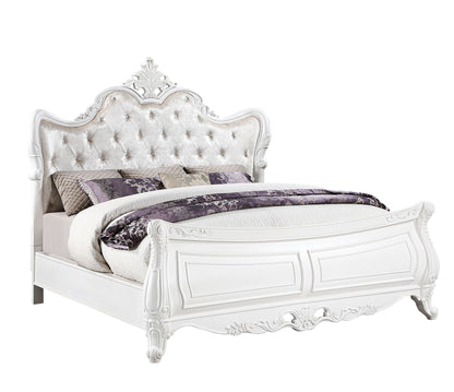 Opulence White Bed - bed-only view. Shared supplier photo; photographed size is not verified.