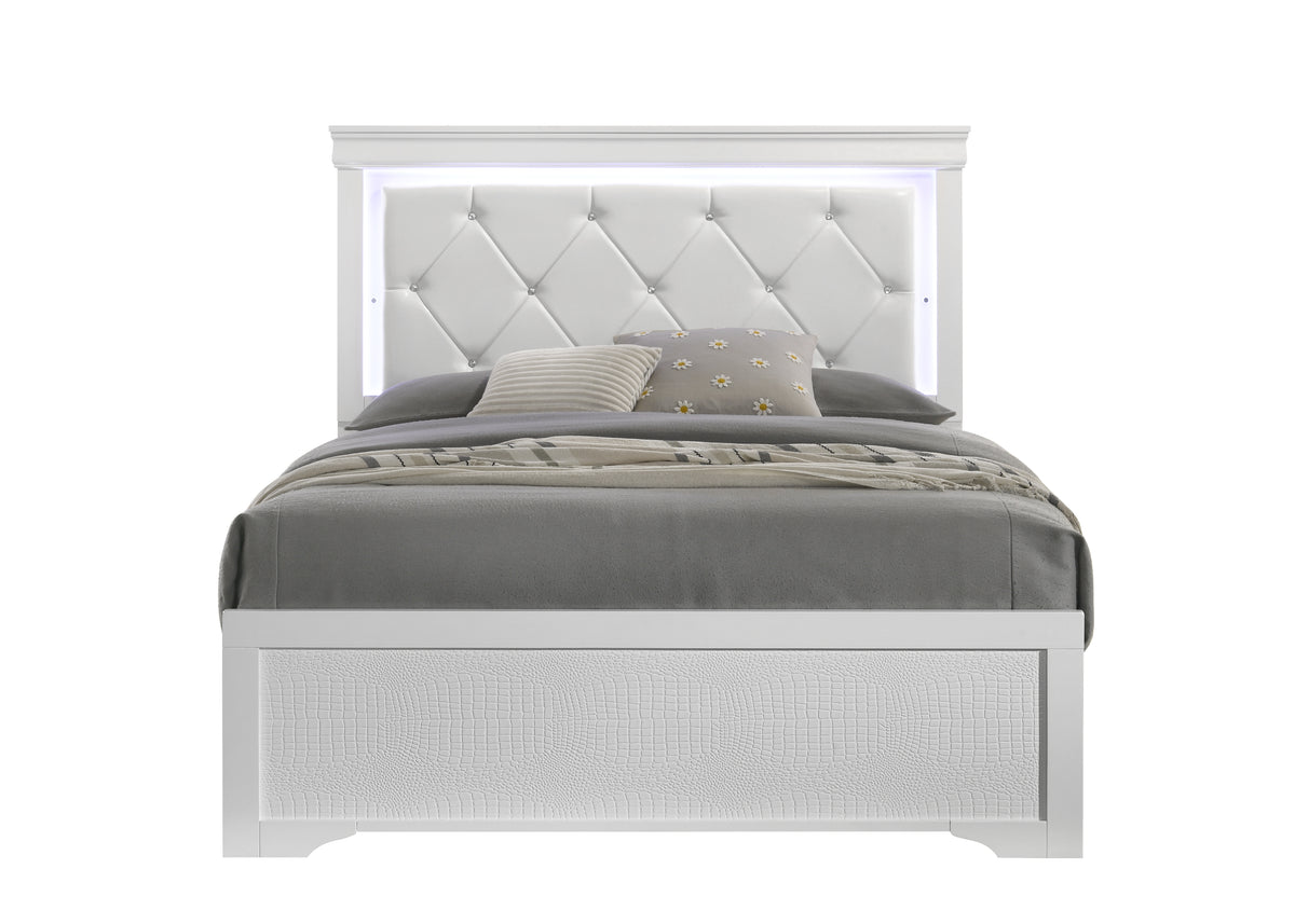 Blaze White Bed - front view.