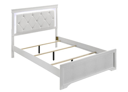 Blaze White Bed - bed frame supports. Shared supplier photo; photographed size is not verified.
