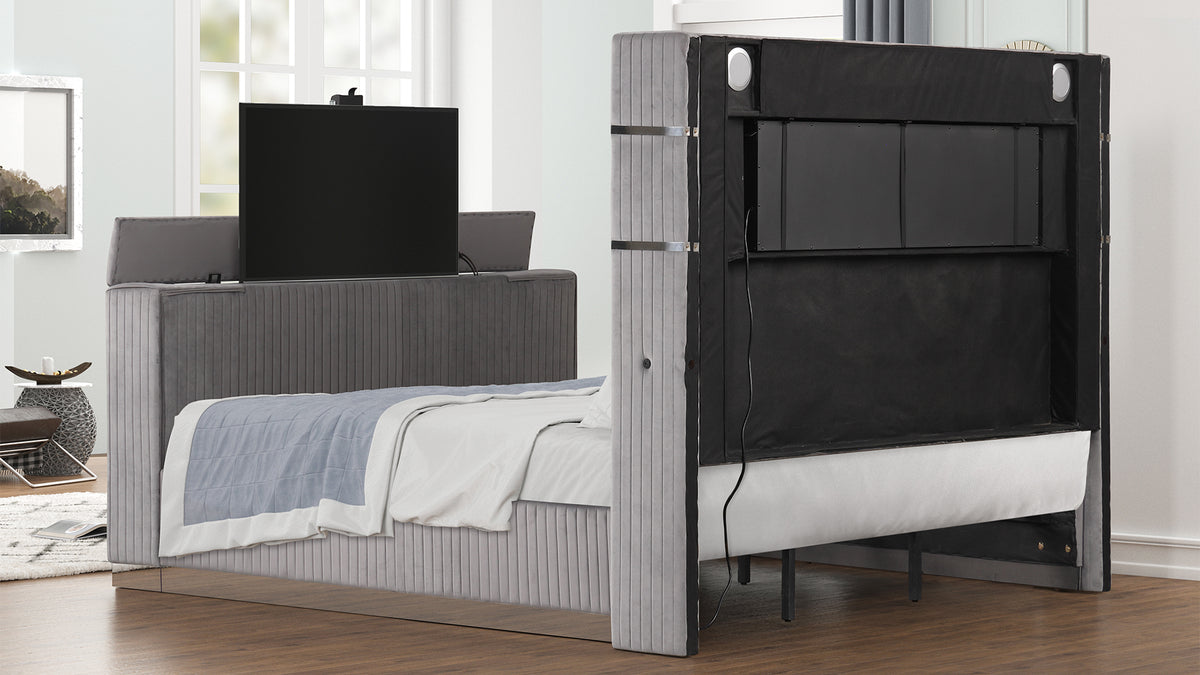 Lavish Gray Bed - staged rear view.