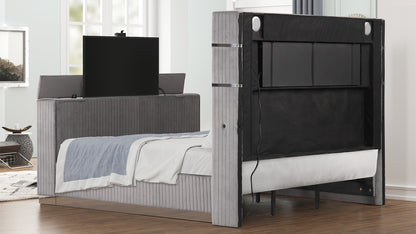 Lavish Gray Bed - staged rear view.