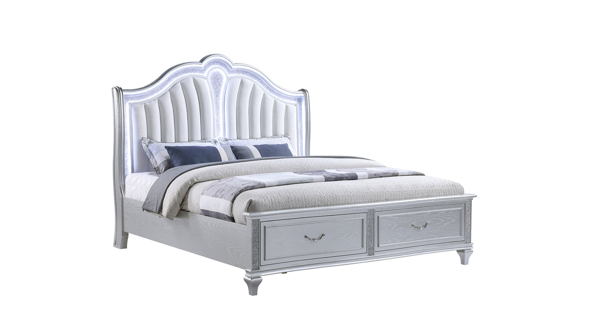 Mystic Silver Bed - bed-only view. Shared supplier photo; photographed size is not verified.