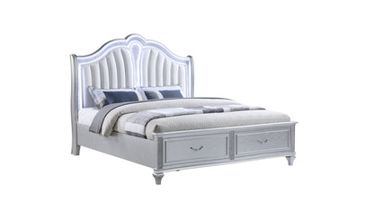 Mystic Silver Bed - bed-only view. Shared supplier photo; photographed size is not verified.