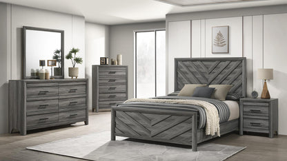 Denver Gray bedroom collection; chest included only with 5-piece set